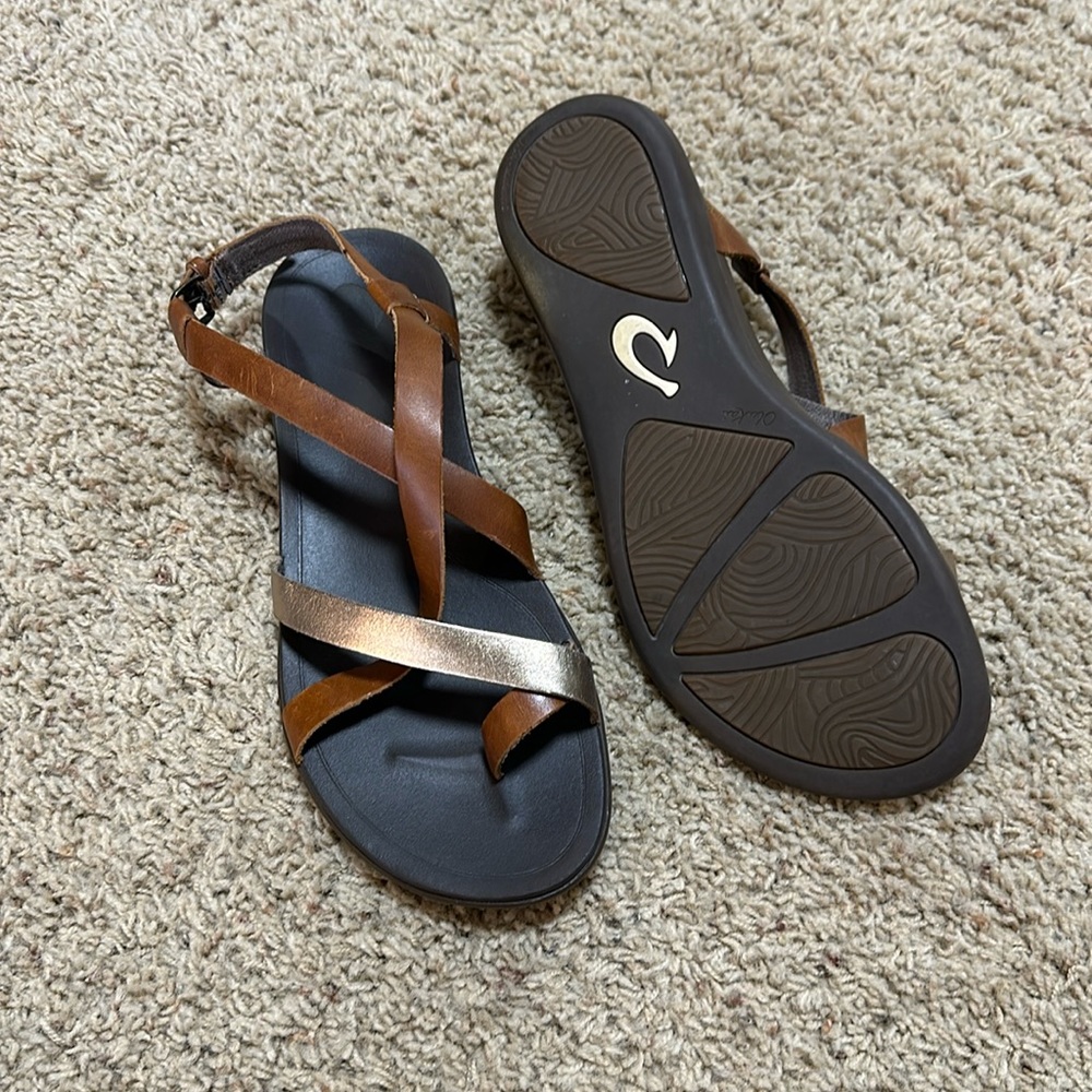 Olukai sandals. Worn once. Perfect condition.